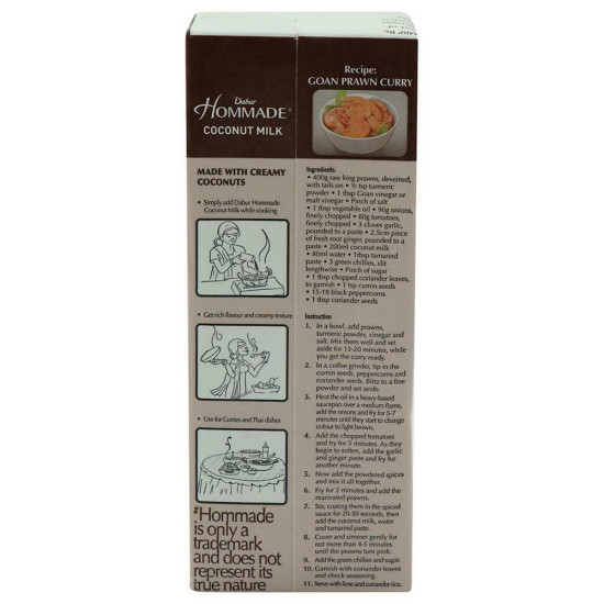 Dabur Homemade Coconut Milk 200 Ml - Rich & Creamy Texture