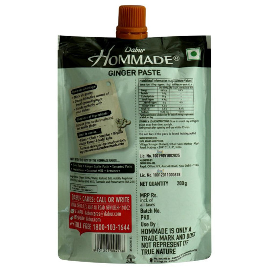 Dabur Hommade Ginger Paste 200 G - Enrich Your Dishes