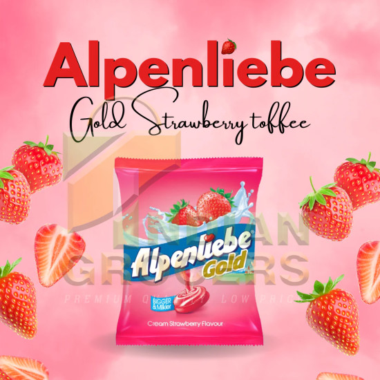 Alpenliebe Gold Strawberry 25 Candies - Real Strawberry Taste
