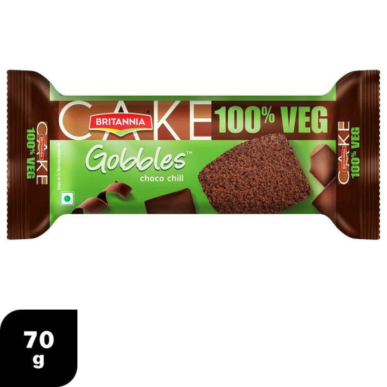 Britannia Gobbles Choco Chill Veg Cake 70 G - Delicious Chocolate Treat