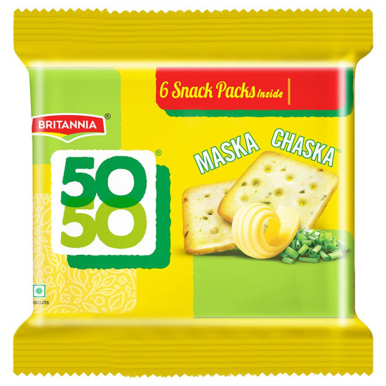 Britannia 50-50 Maska Chaska Biscuits - Savory & Buttery Snack