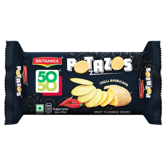 Britannia 50-50 Potazos Chilli Americana Spicy Crisps - Spicy Snack Delight