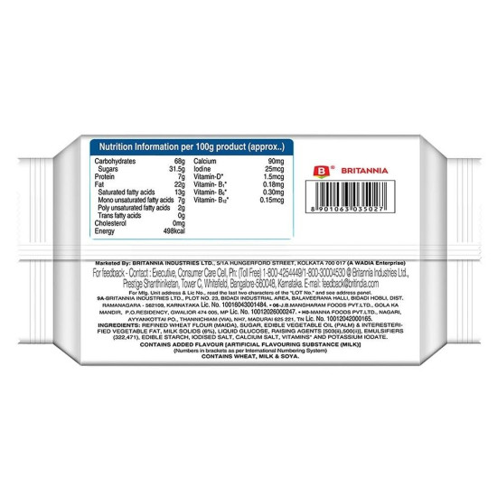 Britannia Milk Bikis Milky Cream Biscuits 200 G - Crunchy Delight