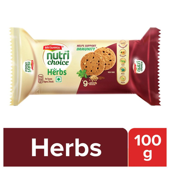 Britannia NutriChoice Herbs Biscuits - Enriched with Ashwagandha & Turmeric