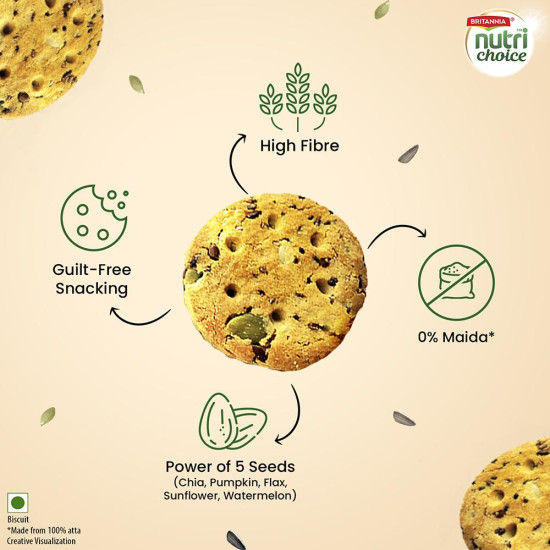 Britannia NutriChoice Seeds Biscuits 75 G - Packed with Nutritious Seeds