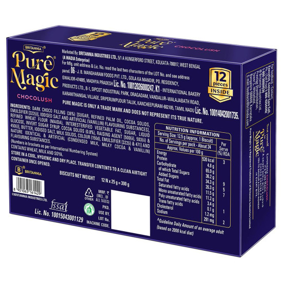 Britannia Pure Magic Chocolush Cookies - Indulgent Chocolate Surprise