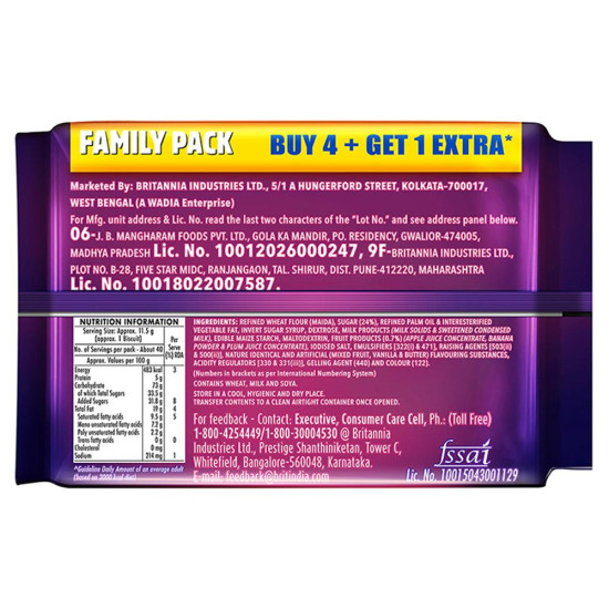 Britannia Treat Jim Jam Cream Biscuits 460 G - Buy 4 Get 1 Free