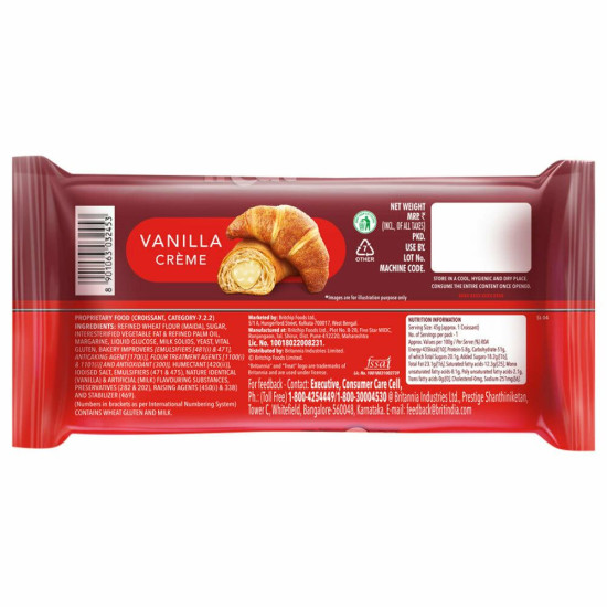 Britannia Treat Vanilla Creme Croissant Cream Roll - Heavenly Dessert Experience