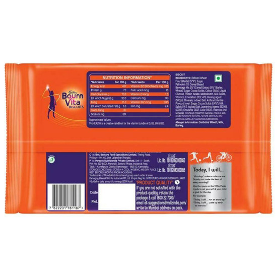 Cadbury Bournvita Biscuits Tiffin Pack 250 G (Pack Of 9) - Health & Taste Combo