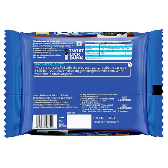 Cadbury Oreo Choco Creme Biscuits 300 G - Crunchy Delight