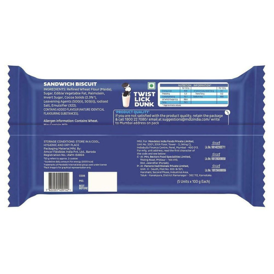 Cadbury Oreo Original Chocolatey Sandwich Biscuits Jumbo Pack 500 G - Irresistibly Creamy