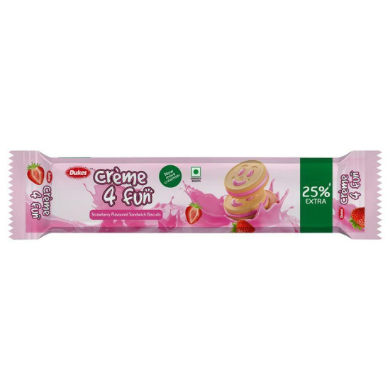 Dukes Creme 4 Fun Strawberry Cream Biscuits - Smooth and Crunchy Delight