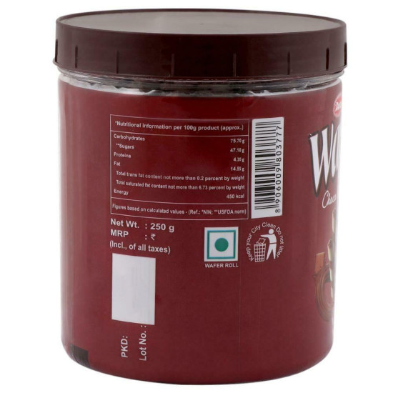 Dukes Waffy Choco Wafer Rolls 250 G - Creamy Delight