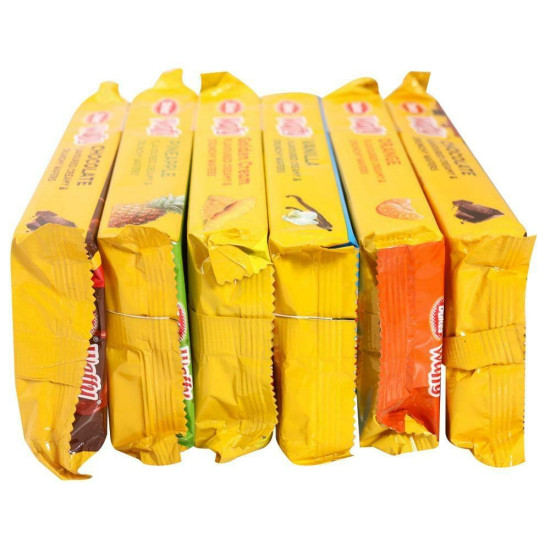Dukes Waffy Creamy & Crunchy Wafers Assorted Pack 75 G (Pack Of 6) - Delightful Snack Variety