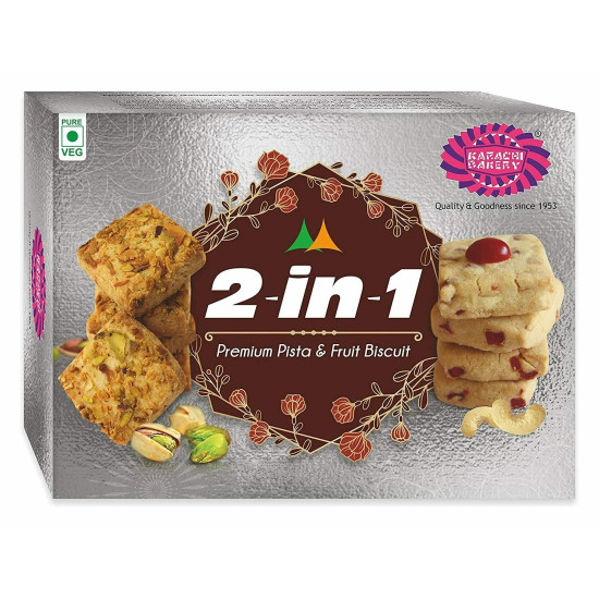 Karachi Bakery Gift Pack - Fruit & Premium Pista Biscuits 800G Karachi Bakery Gift Pack - Fruit & Premium Pista Biscuits 800G