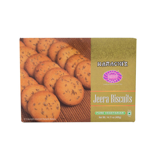 Karachi Bakery Premium Jeera Biscuits 400G (Pack Of 2) - Authentic Indian Flavor