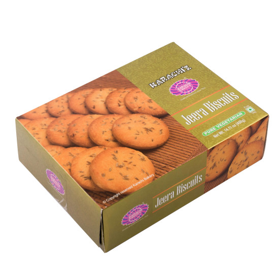 Karachi Bakery Premium Jeera Biscuits 400G (Pack Of 2) - Authentic Indian Flavor