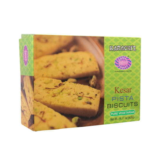 Karachi Bakery Premium Kesar Pista Biscuits - Exquisite Saffron & Pistachio Flavor