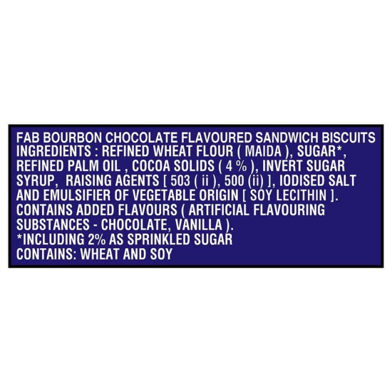 Parle Fab! Bourbon Chocolate Flavored Sandwich Biscuits - Rich Chocolate Delight