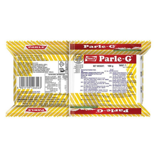 Parle-G Original Glucose Biscuits 100 G - Classic Snack for All Ages