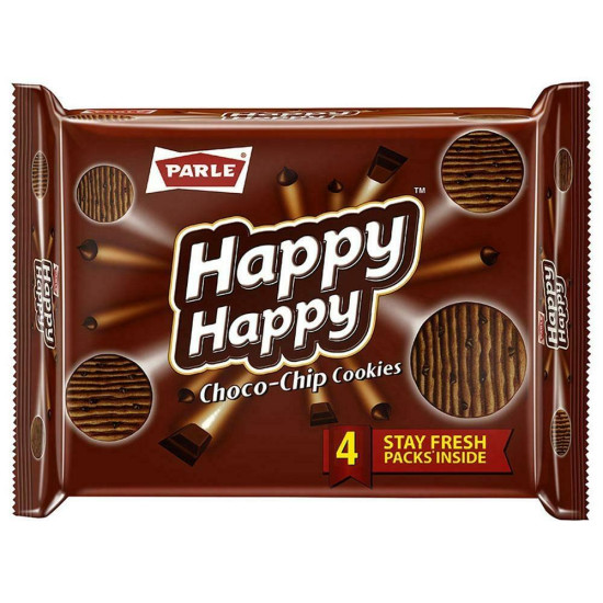 Parle Happy Happy Choco-Chip Cookies 400 G - Crunchy Chocolate Delight
