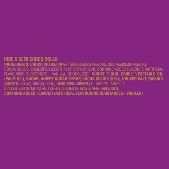 Parle Hide & Seek Choco Rolls 120 G - Delicious Tea-Time Biscuits
