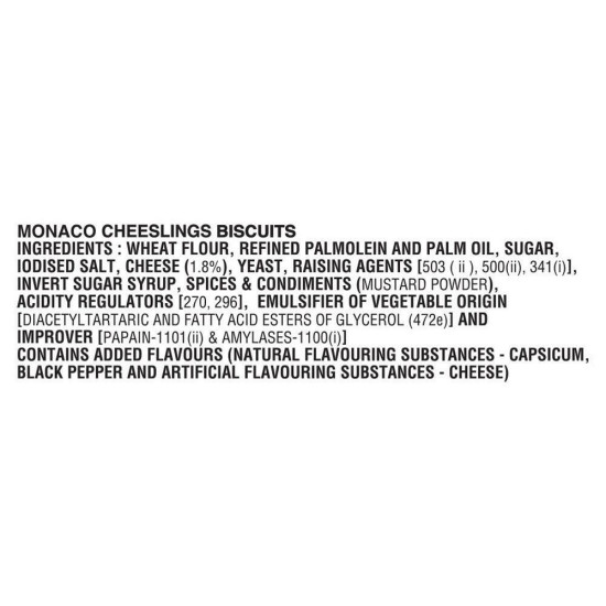 Parle Monaco Classic Cheeslings 300 G - Scrumptious Biscuits