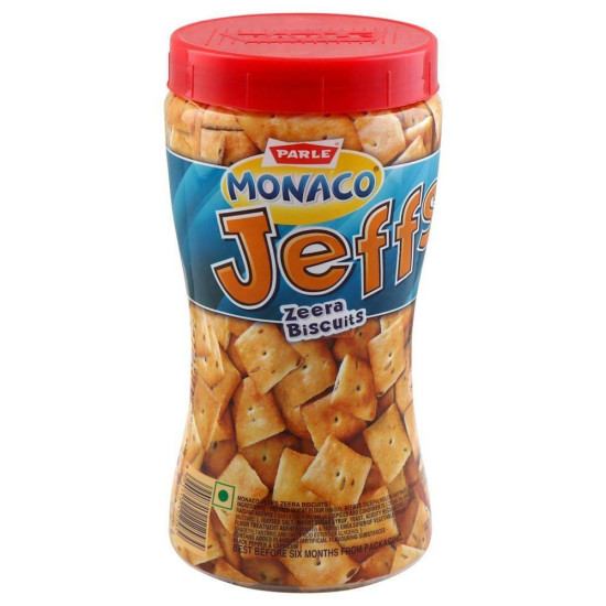 Parle Monaco Jeffs Zeera Biscuits 200 G - Light & Crunchy Snack
