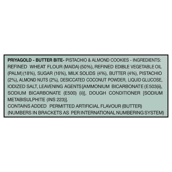 Priyagold Premium Pistachio & Almond Butter Bite Cookies - Crunchy Delight