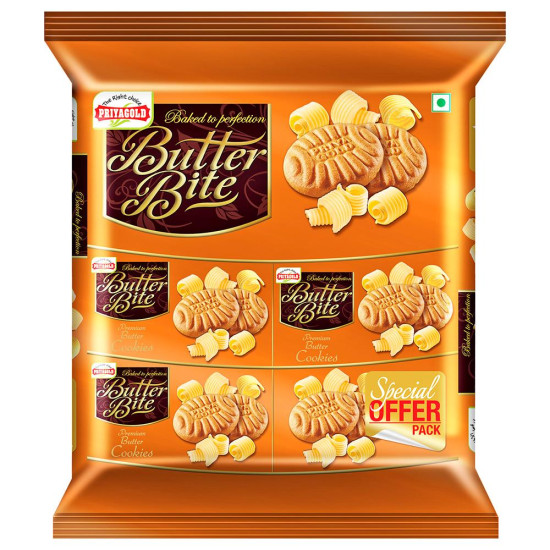 Priyagold Butter Bite Premium Butter Cookies 520 G - Crunchy & Delicate