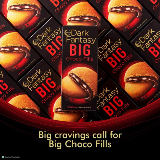 Sunfeast Dark Fantasy Big Choco Filled Cookie 150 G - Rich Chocolate Delight