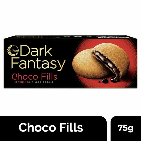 Sunfeast Dark Fantasy Choco Fills Cookies 75 G - Blissful Chocolate Delight