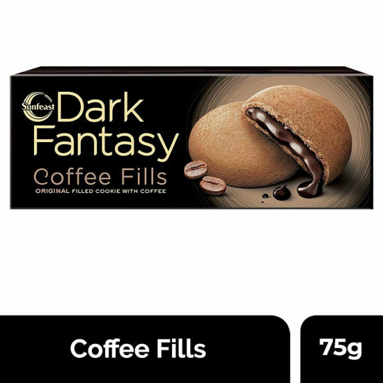 Sunfeast Dark Fantasy Coffee Fills Cookie 75 G - Delightful Tea-Time Snack