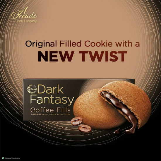 Sunfeast Dark Fantasy Coffee Fills Cookie 75 G - Delightful Tea-Time Snack
