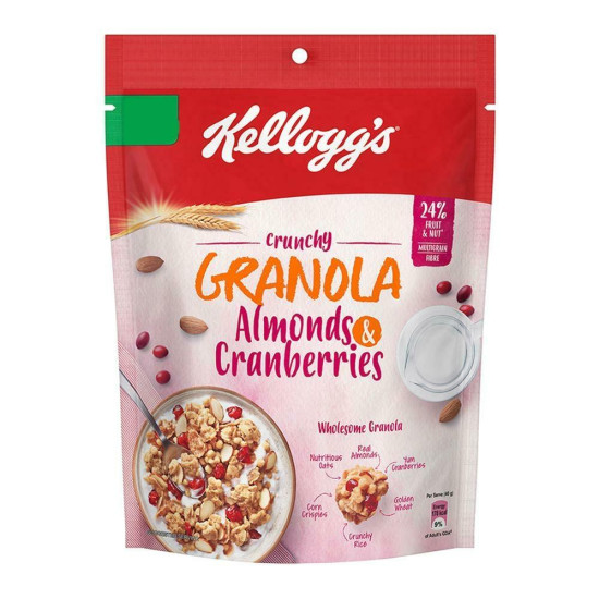 Kellogg's Almonds & Cranberries Crunchy Granola - Multigrain Breakfast Delight