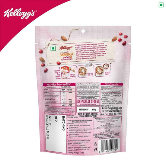 Kellogg's Almonds & Cranberries Crunchy Granola - Multigrain Breakfast Delight