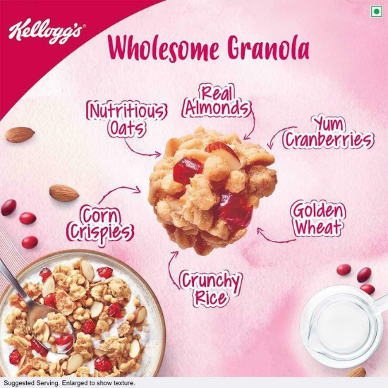 Kellogg's Almonds & Cranberries Crunchy Granola 460 G - Delicious Multigrain Breakfast