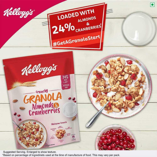 Kellogg's Almonds & Cranberries Crunchy Granola 460 G - Delicious Multigrain Breakfast