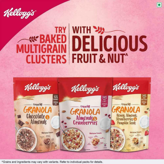Kellogg's Almonds & Cranberries Crunchy Granola 460 G - Delicious Multigrain Breakfast