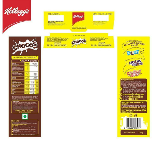 Kellogg's Chocos 250 G - Yummy Chocolaty Breakfast Cereal