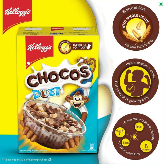Kellogg's Chocos Duet 375 G - Delicious Wheat-Based Cereal