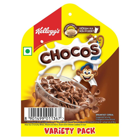 Kellogg's Chocos Variety Pack 168 G (Pack Of 7) - Wholesome Breakfast Cereal