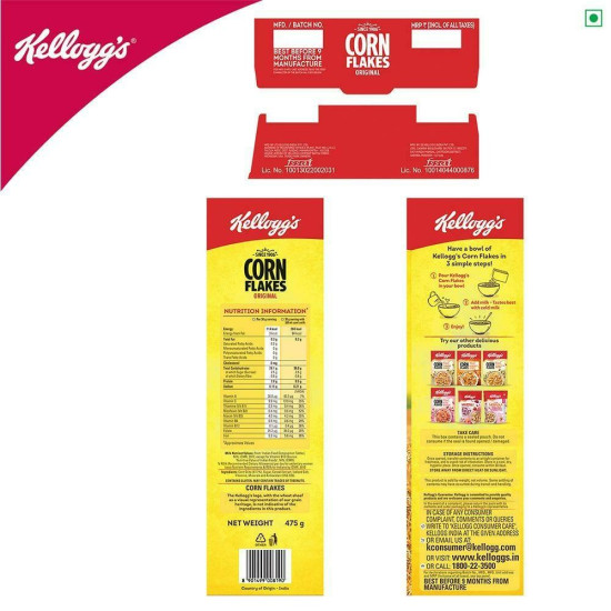 Kellogg's Corn Flakes 475 G - Nourishing Breakfast Cereal