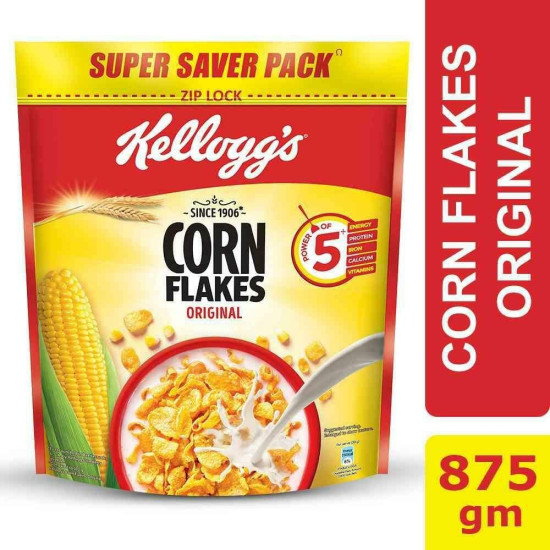 Kellogg's Corn Flakes 875 G - Wholesome Breakfast Cereal
