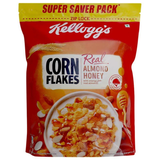 Kellogg's Corn Flakes With Real Almond & Honey 1 Kg - Nutritious Breakfast Cereal