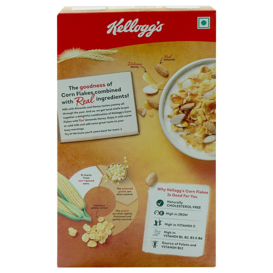 Kellogg's Corn Flakes With Real Almond & Honey - Nourishing Breakfast Cereal