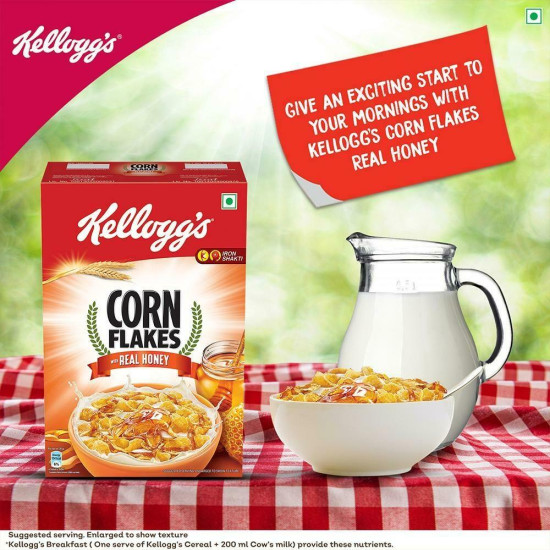 Kellogg's Corn Flakes With Real Honey - Nutritious Breakfast Cereal