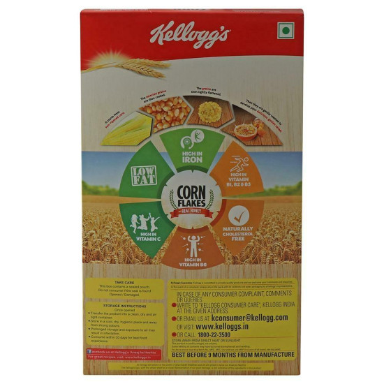 Kellogg's Corn Flakes With Real Honey 630 G - Delicious Breakfast Cereal