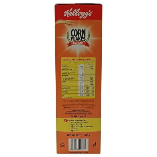 Kellogg's Corn Flakes With Real Honey 630 G - Delicious Breakfast Cereal