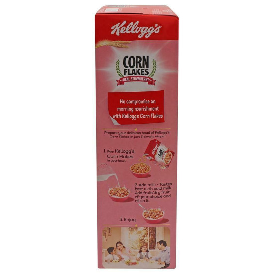 Kellogg's Corn Flakes With Real Strawberry Puree - Nutritious Breakfast Cereal
